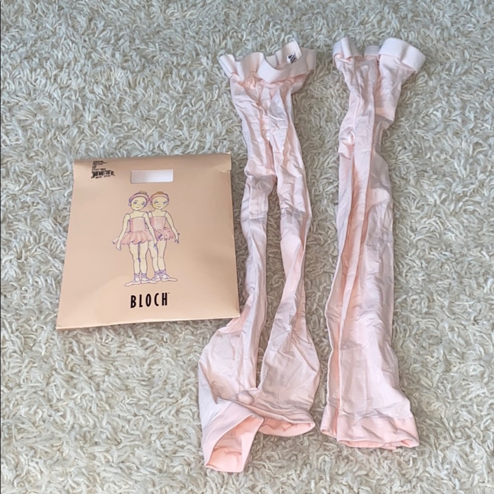 NWOT Bundle of 2 Bloch Girls Footless tights